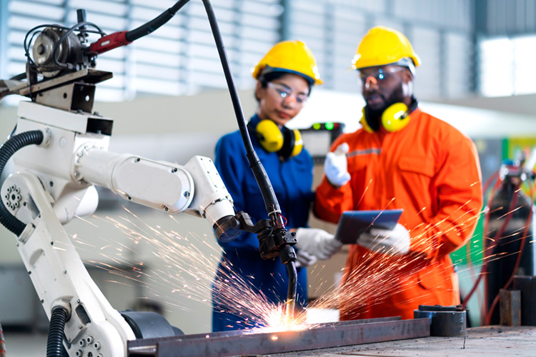 Robotic welding arm system.